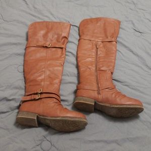 Tan knee high boots $8